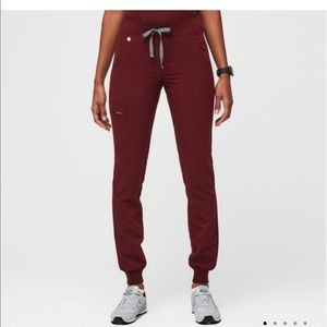 FIGS Zamora Burgundy Bottoms Size S